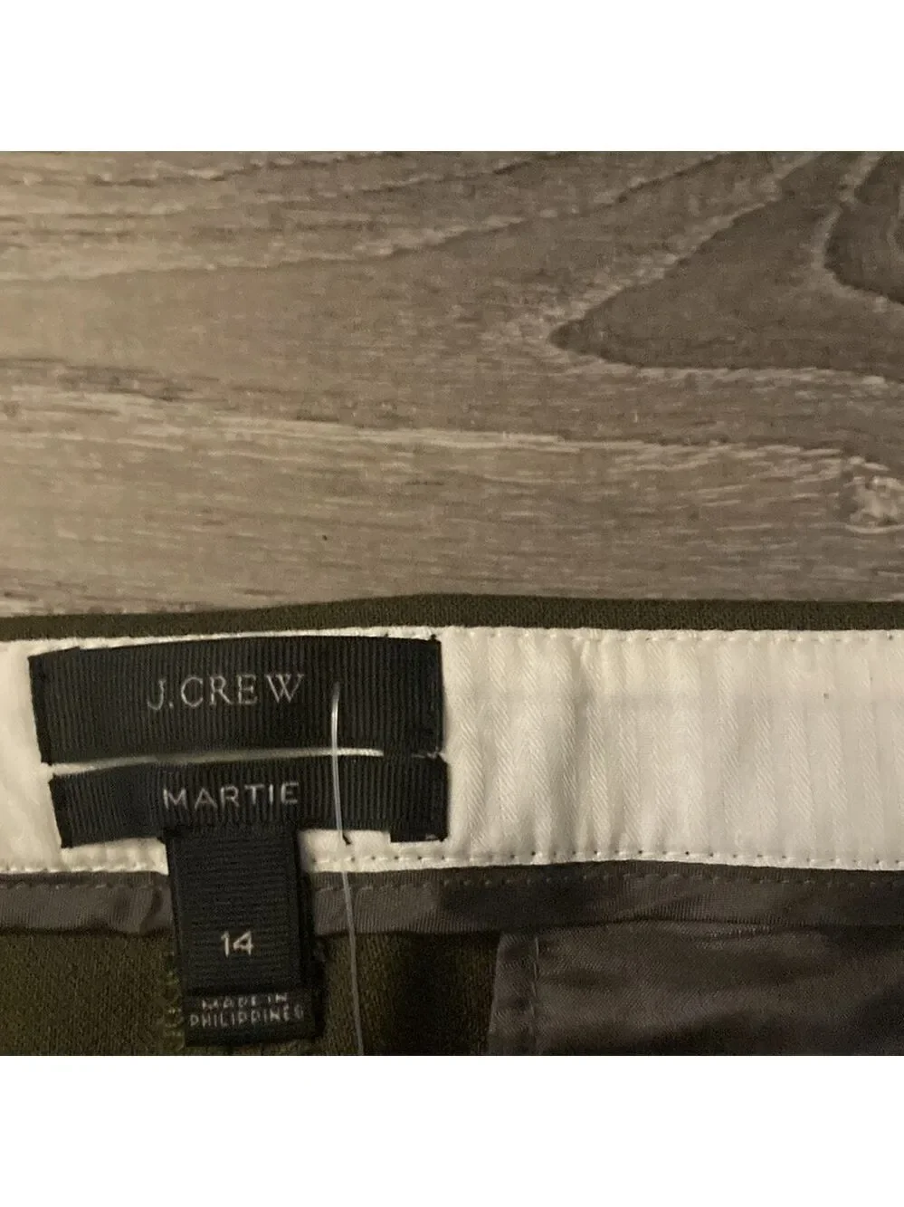 J. Crew Martie green wool blend trousers size 14